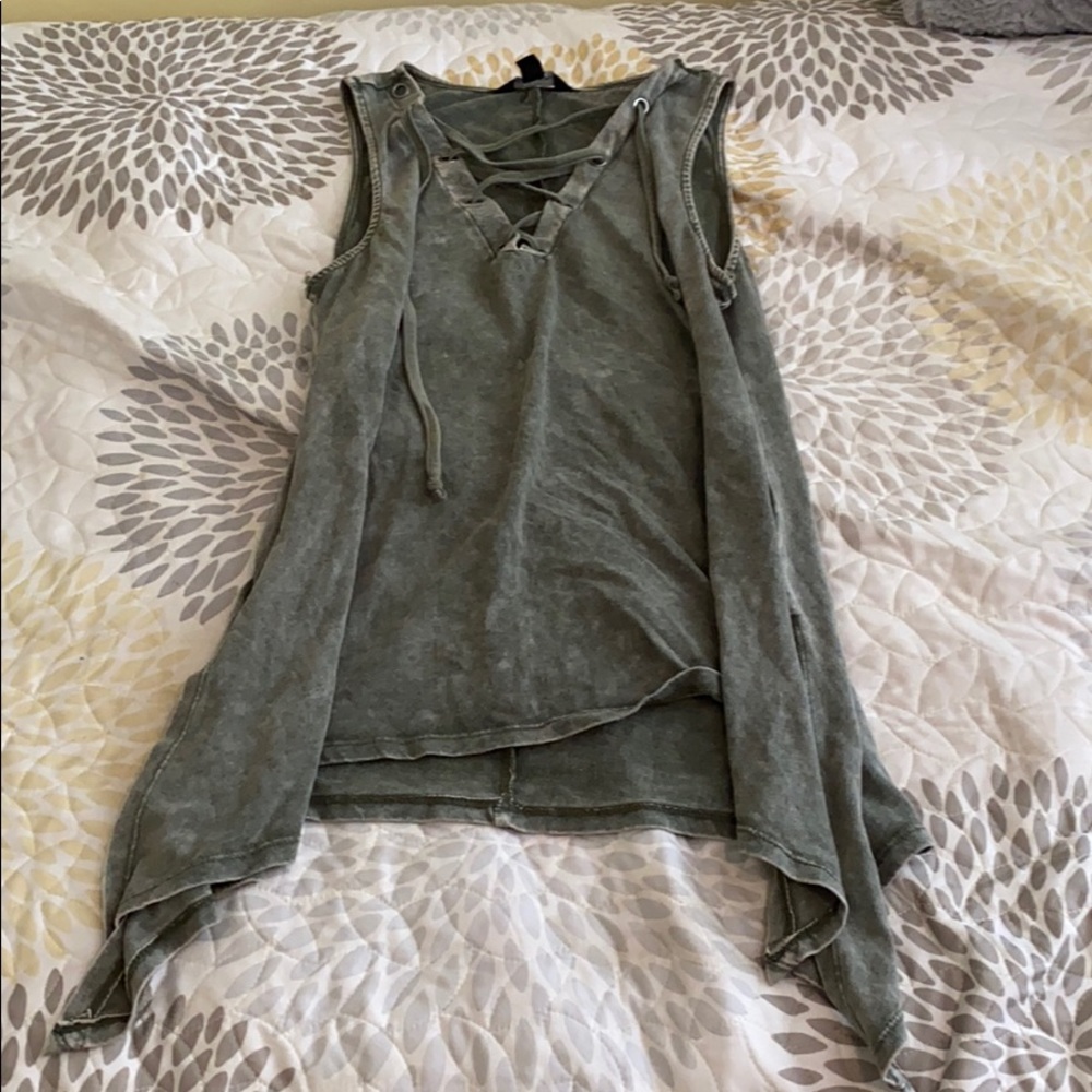 Lace up front tank